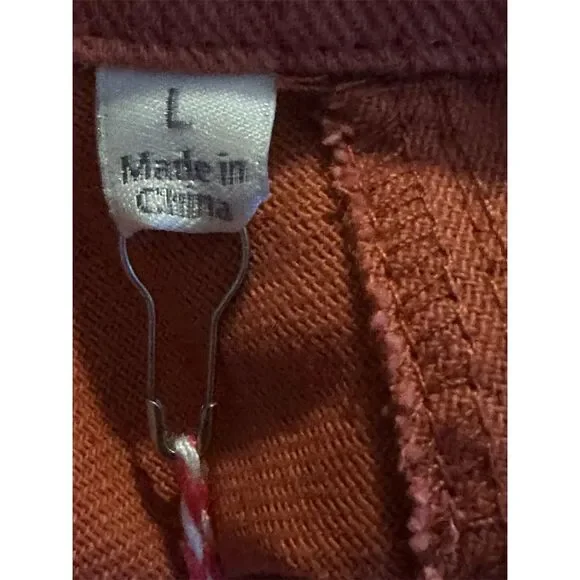 Umgee Women's Plaid Denim Jacket Rust Long Sleeve Size L Casual - Picture 6 of 6